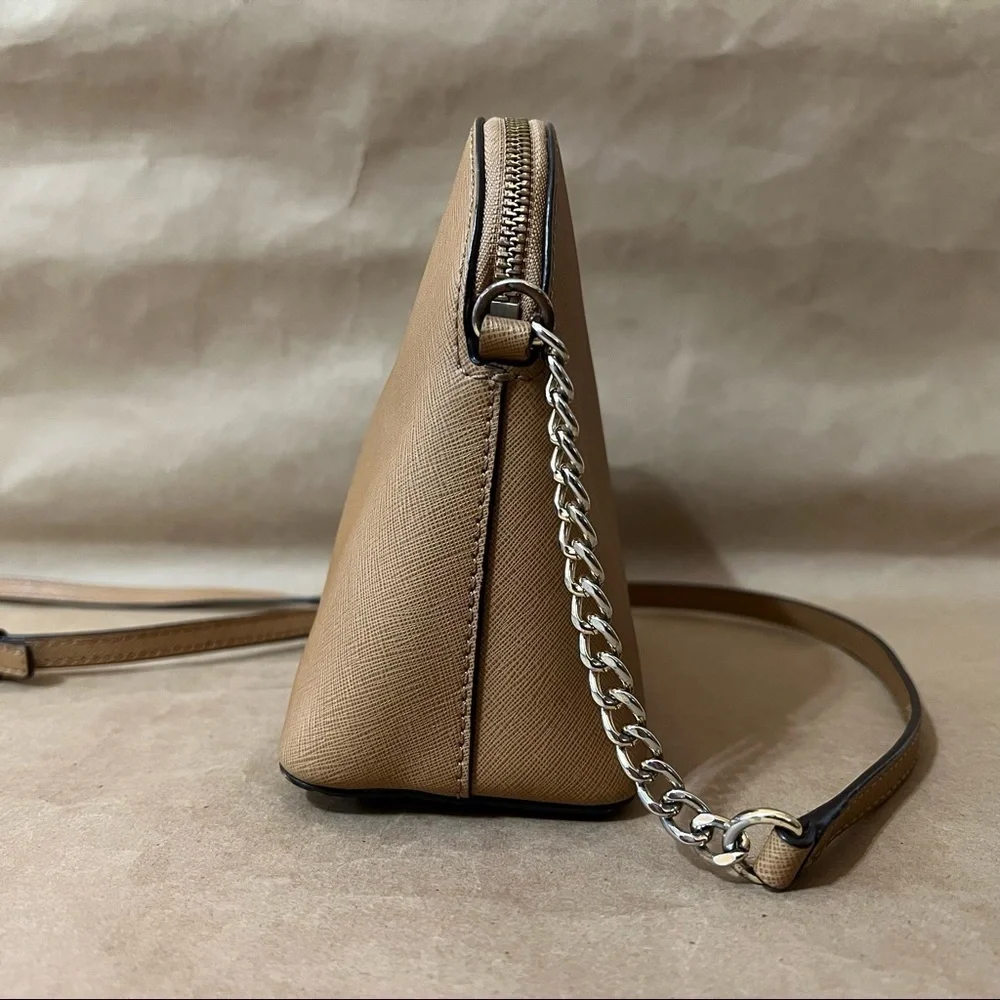 Michael Kors | Cindy Large Dome Saffiano Leather Crossbody Bag Purse in Peanut